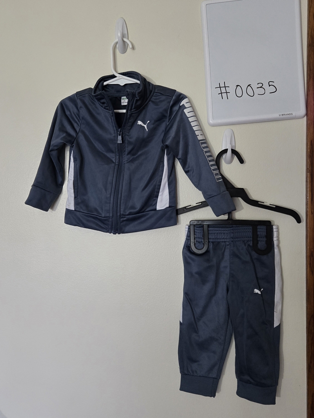 PUMA 12M Kids' Navy Blue Track Jacket and Pants Set #0035